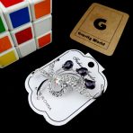 White Stone Work Leaf Design Hijab Pin