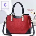 Crocodile Emboss Design Hand Bag - Image 5