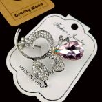 Flower Design Stone Work Silver Hijab Pin/Brooch-4 - Image 2