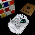 Flower Design Stone Work Silver Hijab Pin/Brooch-4 - Image 3
