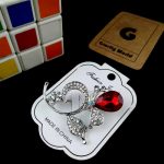 Flower Design Stone Work Silver Hijab Pin
