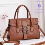 Crocodile Emboss Design Luxury Hand Bag - Image 5