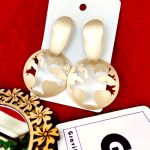 Round Shape Golden Color Drop Earrings
