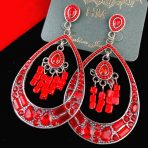 Stone Work Antique Tear Drop Earrings - Image 4