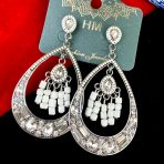 Stone Work Antique Tear Drop Earrings - Image 2
