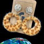 Leopard Design Round Drop Earrings