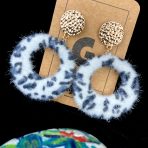 Leopard Design Round Drop Earrings - Image 2
