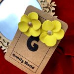 Yellow Flower Stud Earrings