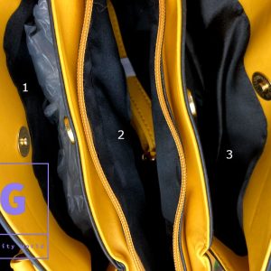 Soft and Print Design Hand Bag inside view of 3 compartment of hand bag