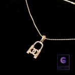 Chanel Lock Design Necklace with Snake Chain - Image 2