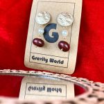 Maroon Ear Spike Earrings