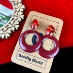 Round Glossy Drop Earrings