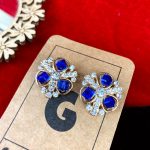 Blue Stone Stud Earrings