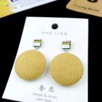 Round Matt Gold Drop Earrings