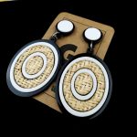 Fabric Pattern light Ear Spike Earrings