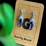 Purple Stone Drop Earrings