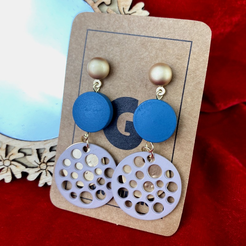 ER22-38 5.7cm Round Shape Tear Drop Earrings - Image 1