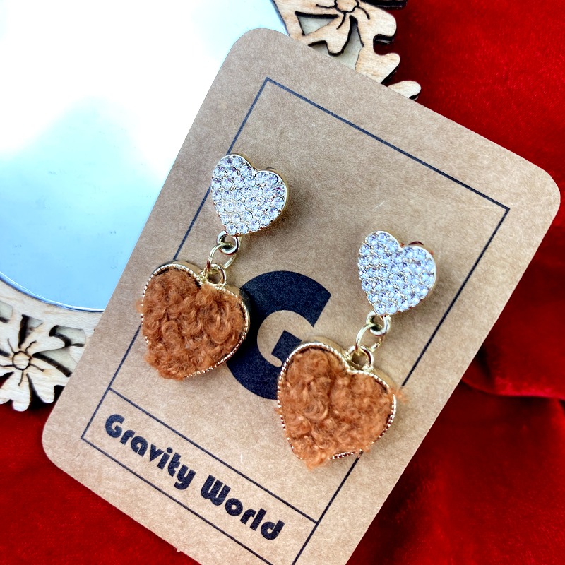 ER22-39 3.6cm Love Shape Drop Earrings - Image 1