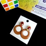 Round Glossy Drop Earrings - Image 2