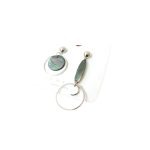 Round Miss Match Drop Earrings