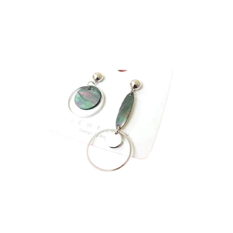 3 Round Miss Match Drop Earrings - Image 1