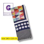 Navy Blue Color Printed Cotton Hijab/Scarf
