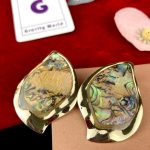Tiger Print Golden Stud Earrings