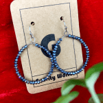 Blue Color Round Dangle Earrings