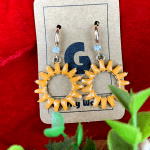 Yellow Round Dangle Earrings