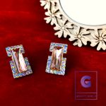 Pink Stone Stud Earrings