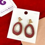 Matt Maroon Color Drop Earrings