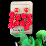 Red Fruit Drop Earrings