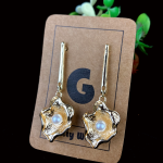 Pearl in Oyster Design golden color Drop Earrings