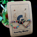 Love Shape Stone Work Dangle Earrings