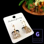 Golden Color Stone Work Leverback Earrings
