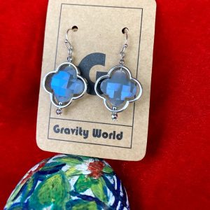 Blue Color movable Stone Dangle Earrings real picture gravityworldbd