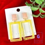 Transparent Rectangle Drop Earrings - Image 2
