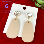 Pitch Color Matt Finishing Tear Drop Earrings