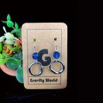Silver Color Blue Stone Dangle Earrings