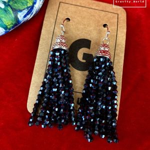 Blue Beads Dangle Earrings real picture gravityworldbd