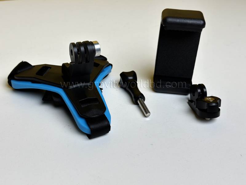 Real picture of Helmet Chin Mount blue color gravityworldbd