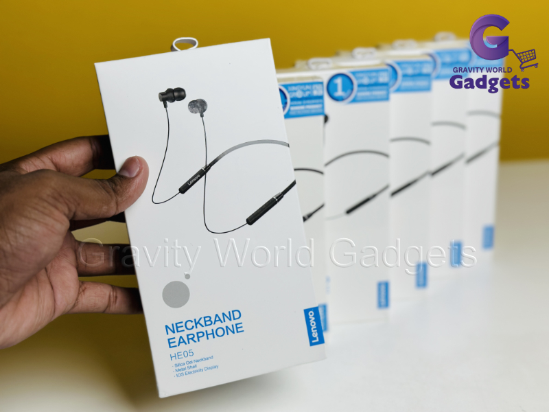 box of Lenovo HE05 Neckband gravityworldbd