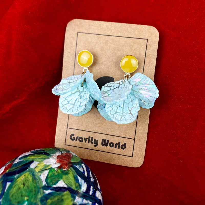 ER22-86 3.5cm Ice Crack Design Drop Earrings - Image 1