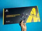 real picture of MAONO AU-A03 Condenser Microphone box on hand gravityworldbd