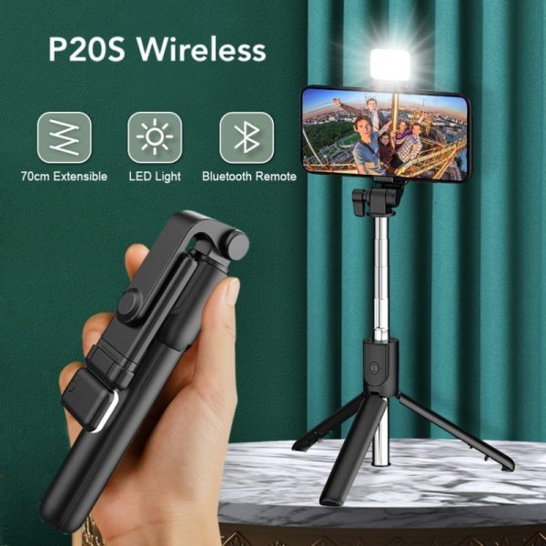 P20S Selfie Stick with LED Light main image gravityworldbd