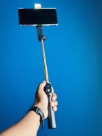 p20s Selfie Stick with LED Light real picture on hand as a selfie stick gravityworldbd