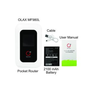 Olax MF980L Wifi Pocket Router what I get in box