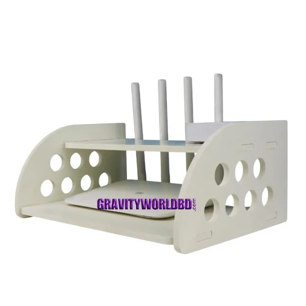 Router Stand PVC Round Design with router and onu