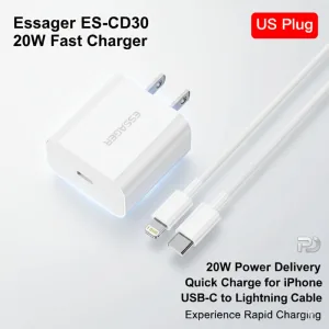 Essager ES CD30 20W Fast Charger US C plug iPhone feature
