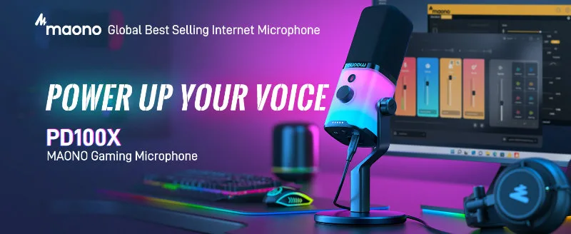 MAONO PD100X RGB USB/XLR Dynamic Microphone banner